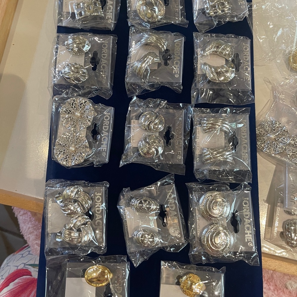 Bundle Silver-Gold Tone Decorative clips on Earring Assortment 14 pairs vintage
